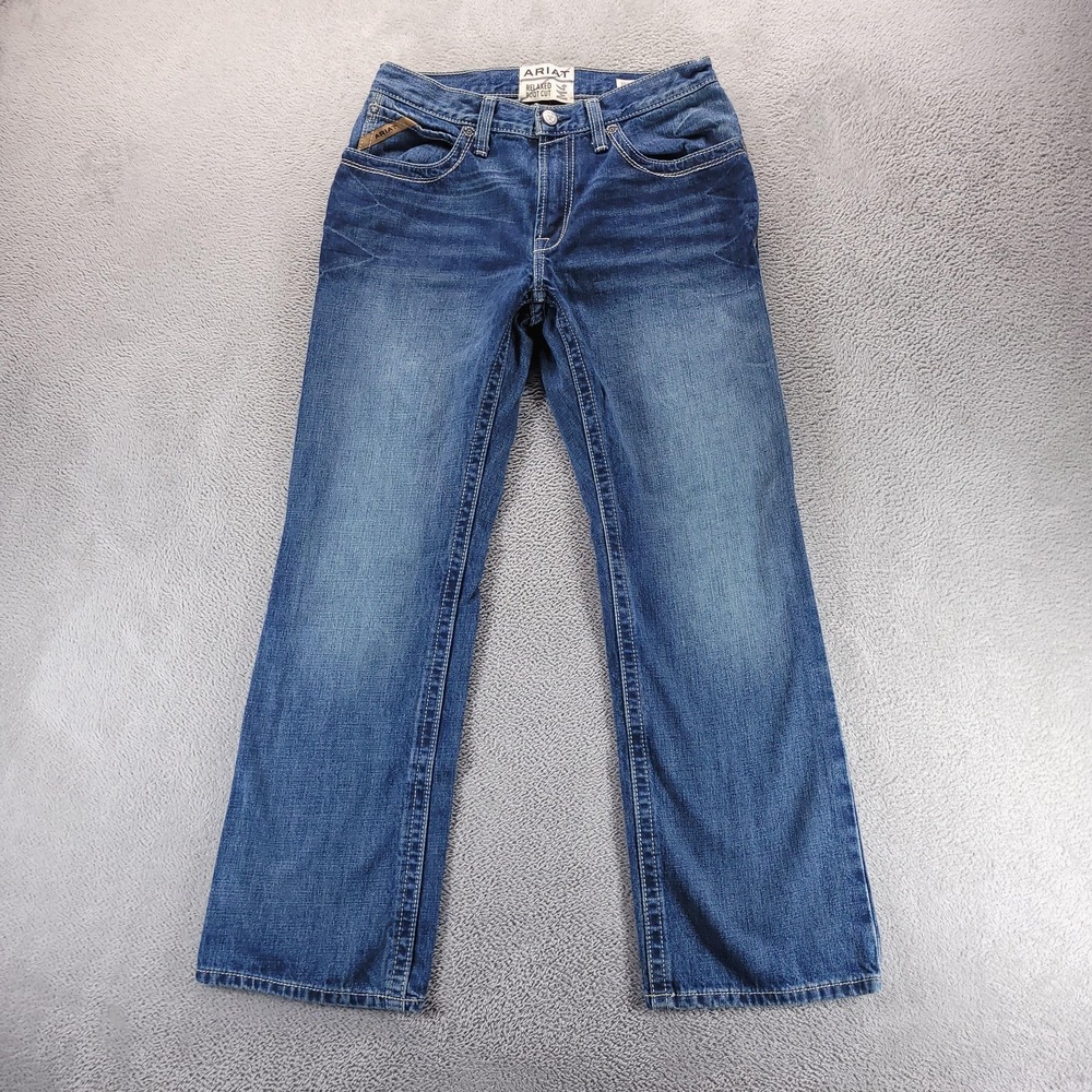 Ariat M4 Jeans Mens 32x32 Blue Relaxed Bootcut Dark Wash Construction Workwear
